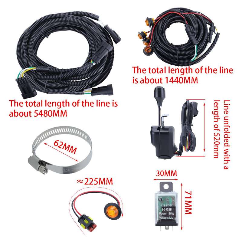 CP-5221 UTV Turn Signal Kit with Horn, Plug and Play Street Legal with Column Turn Switch and 105, A