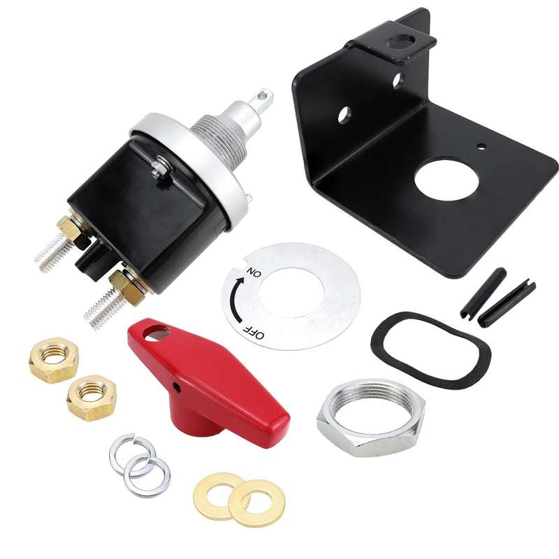 300A High Current Silver-plated Copper 12V-36V Battery Cut Off Switch with Red Handle Isolator & Loc