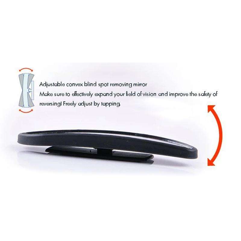 3R-060 One Pair Car Auxiliary Side View Mirror Round Blind Spot Wide Angle Mirror (Black)