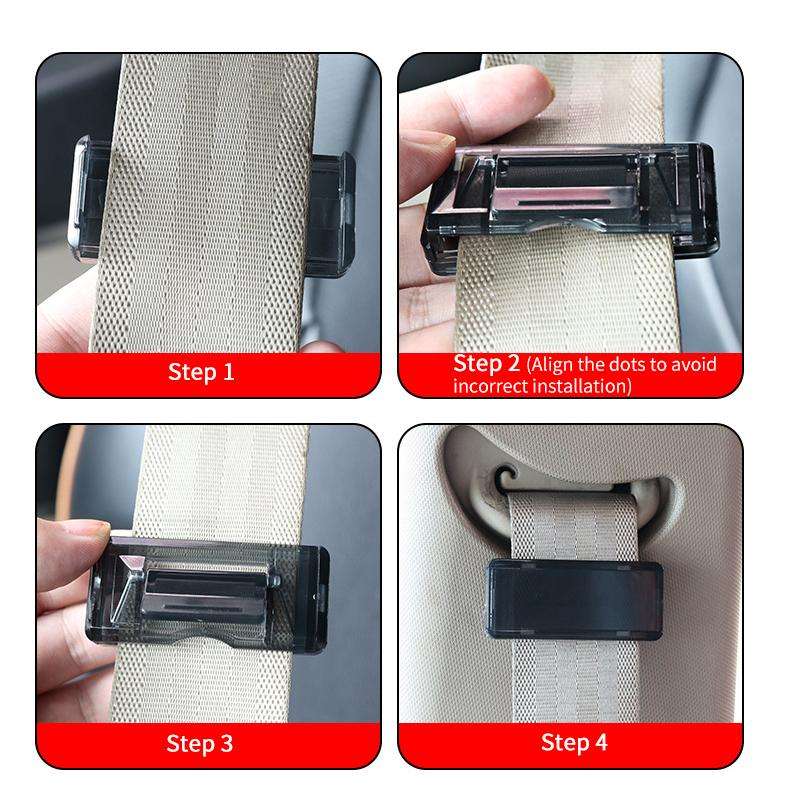 SHUNWEI SD-1405 1 Pair Car Safety Stopper Buckle Seat Belt Clip (Transparent Black)