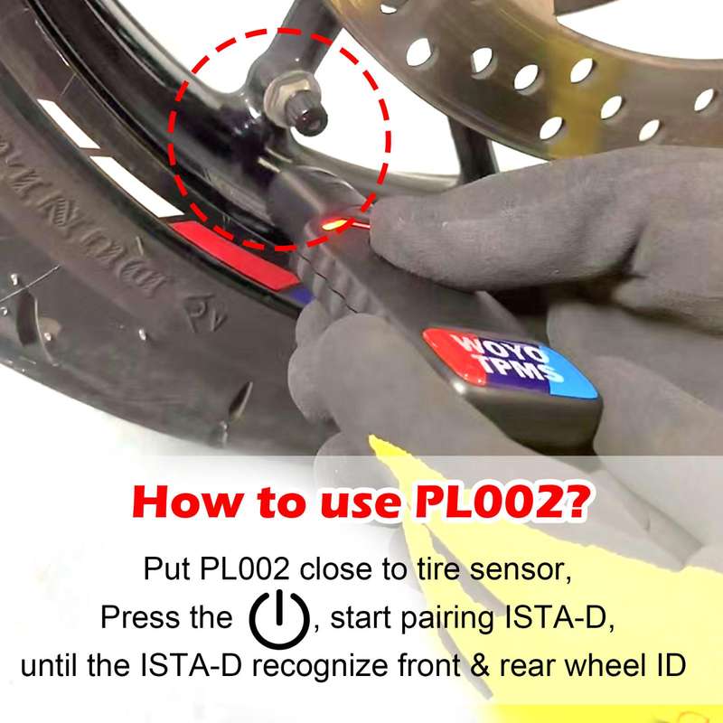 WOYO PL002 Tire Pressure Sensor Activation Tool For BMW Motorcycle (Black)