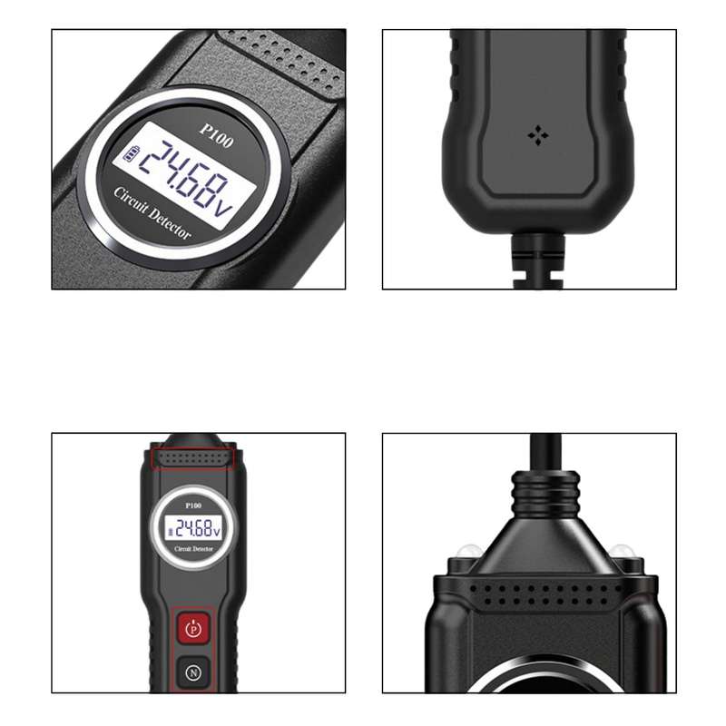 P100 5V-40V Electric Circuit Tester, Two Power Supply, Cable Length: 4m (Black)