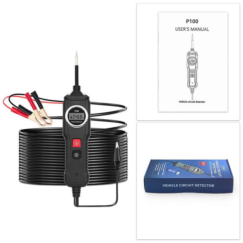 P100 5V-40V Electric Circuit Tester, Two Power Supply, Cable Length: 4m (Black)