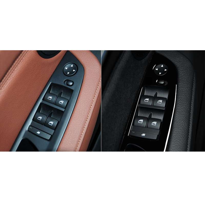 Car Left Drive Window Lift Panel + Start Button Decorative Sticker for BMW X5 E70 2008-2013 / X6 E71