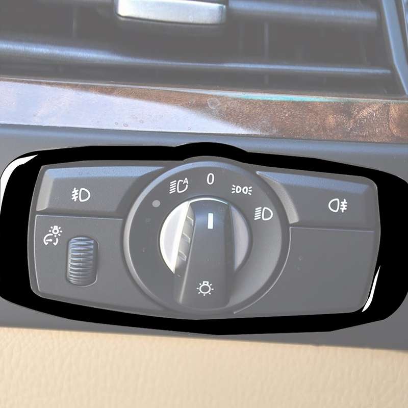Car Headlight Switch Frame Decorative Sticker for BMW 2008-2013 X5 E70 / X6 E71 / 5 Series E60 2008-