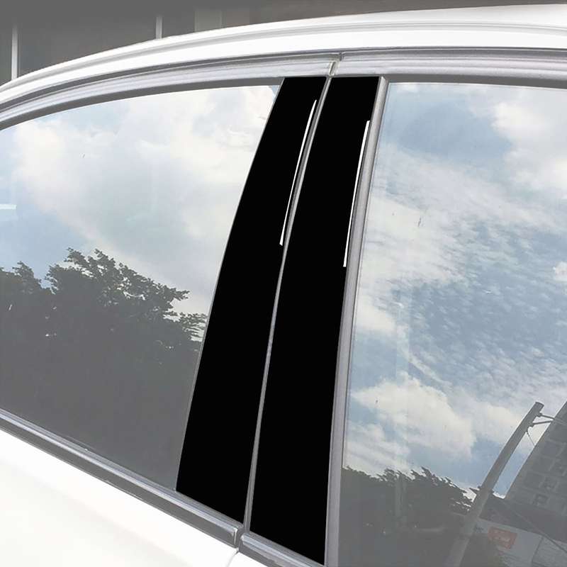 Car B Pillar Decorative Sticker for BMW X5 E70 2008-2013, Left and Right Drive Universal(Black)