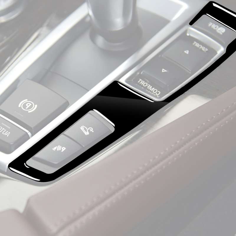 Car Right Drive Gear Panel Double Key Decorative Sticker for BMW Series 5 F10 2011-2017(Black)