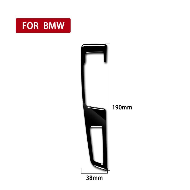 Car Left Drive Gear Panel Double Key Decorative Sticker for BMW Series 5 F10 2011-2017(Black)