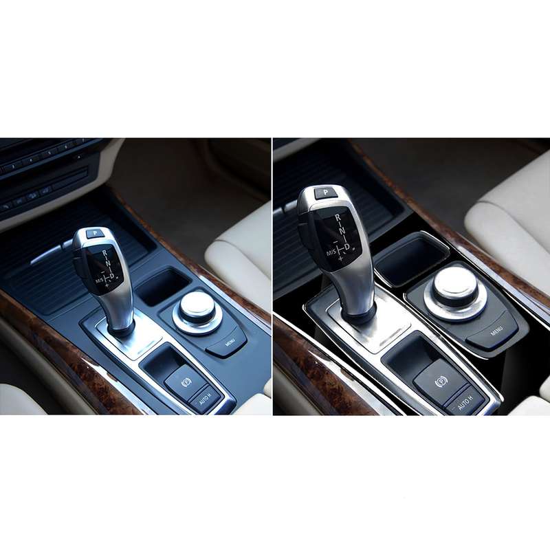 Car Left Drive Gear Panel Decorative Sticker for BMW X5 E70 2008-2013 / X6 E71 2009-2014(Black)