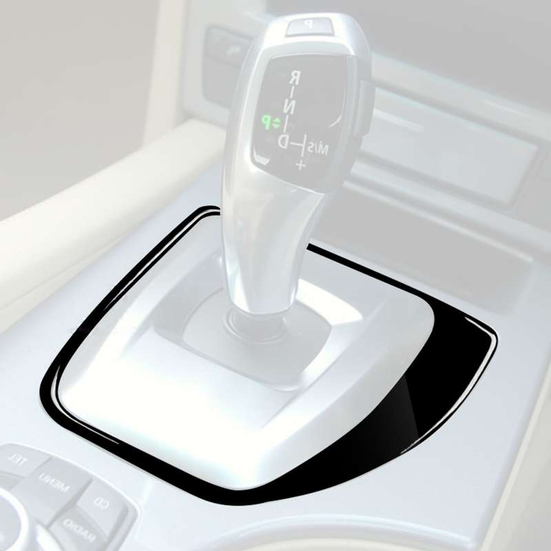 Car Right Drive Gear Panel Decorative Sticker for BMW Series 5 E60 2008-2010(Black)