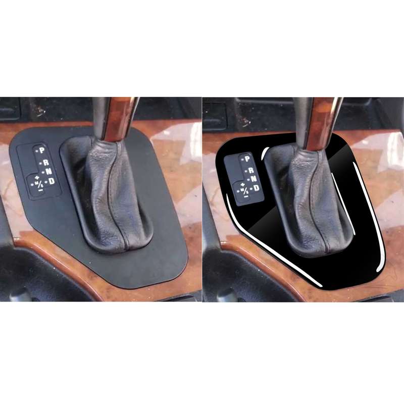 Car Left Drive Gear Panel Decorative Sticker for BMW Series 5 E39 1995-2003(Black)