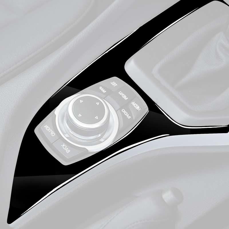 Car Right Drive Gear Panel Outer Frame Decorative Sticker for BMW X1 E84 2011-2015(Black)