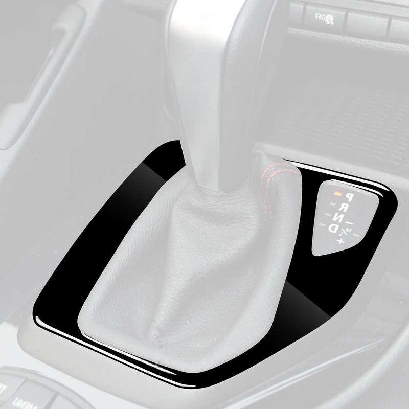 Car Right Drive Gear Panel Decorative Sticker for BMW X1 E84 2011-2015(Black)