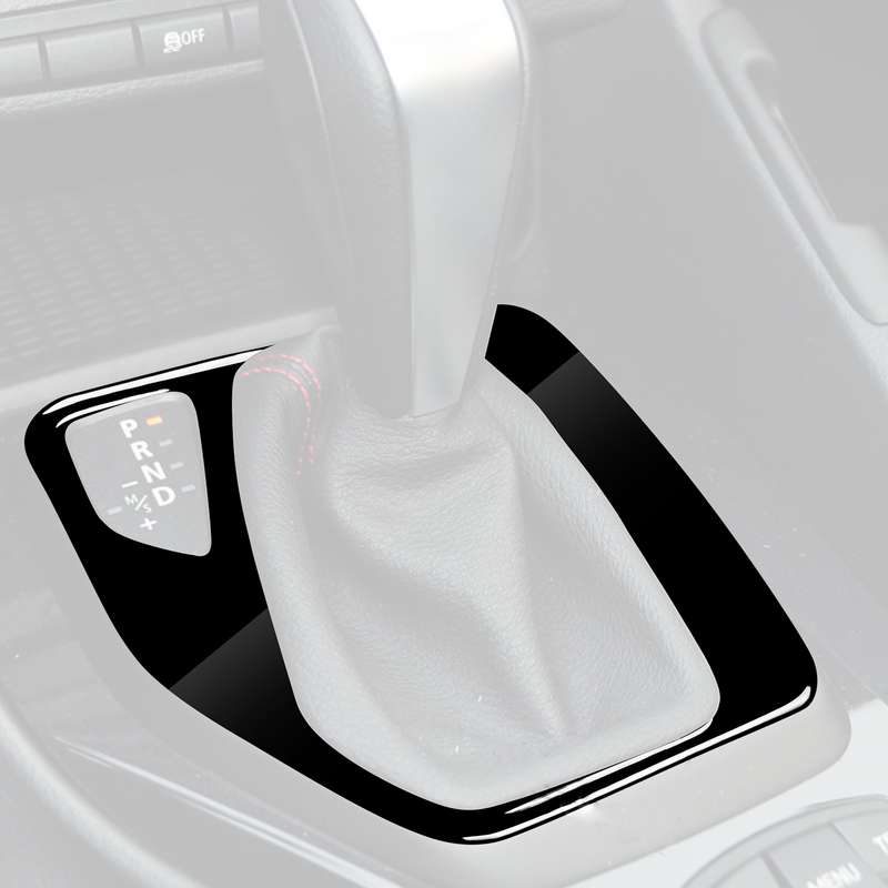 Car Left Drive Gear Panel Decorative Sticker for BMW X1 E84 2011-2015(Black)