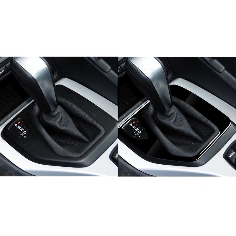 Car Left Drive Gear Panel Decorative Sticker for BMW X1 E84 2011-2015(Black)