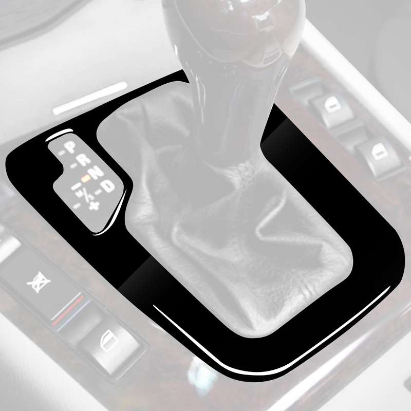 Car Left Drive Gear Panel Frame Decorative Sticker for BMW Series 3 E46 1998-2005(Black)