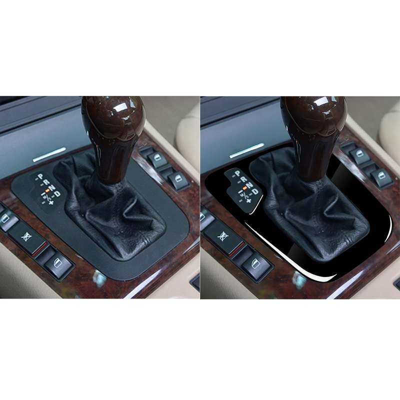 Car Left Drive Gear Panel Frame Decorative Sticker for BMW Series 3 E46 1998-2005(Black)