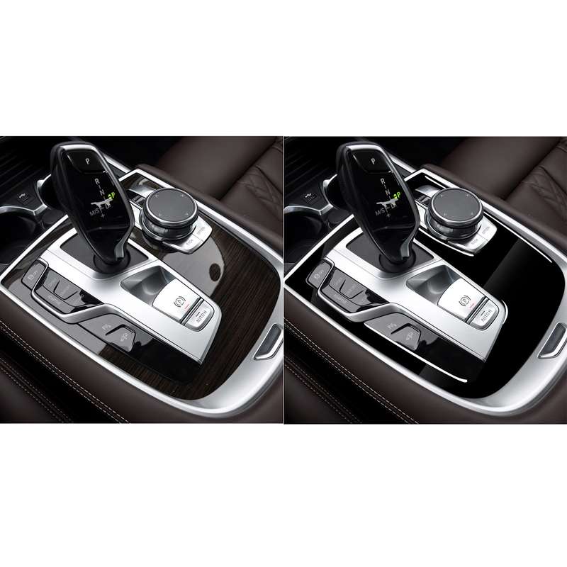 Car Left Drive Gear Panel Decorative Sticker for BMW Series 7 G11 G12 2016-(Black)