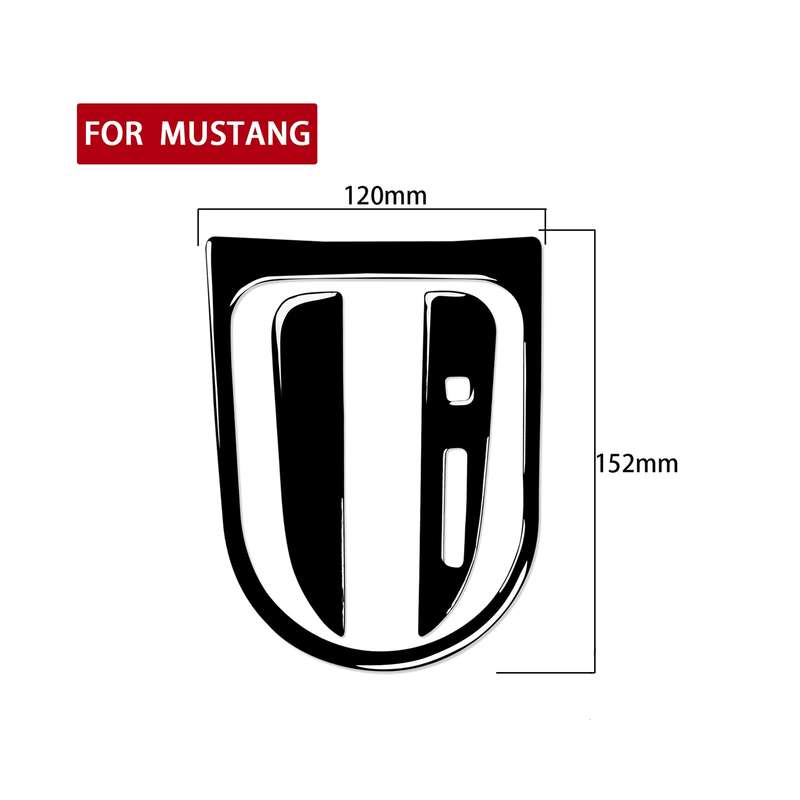 For Ford Mustang 2015-2020 Car Right Drive Gear Panel Frame Decorative Sticker Set(Black)