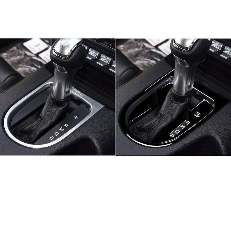 For Ford Mustang 2015-2020 Car Right Drive Gear Panel Frame Decorative Sticker Set(Black)