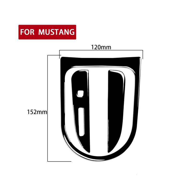 For Ford Mustang 2015-2020 Car Left Drive Gear Panel Frame Decorative Sticker Set(Black)