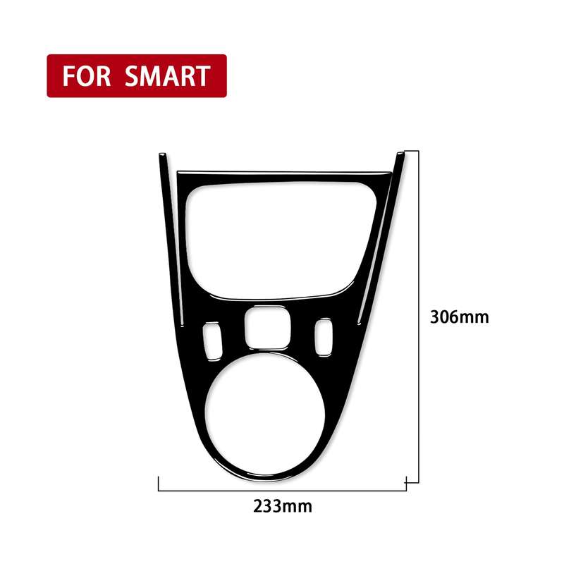 Car Left Drive Central Gear Panel Decorative Sticker For Mercedes-Benz Smart 2016-2021 (Black)