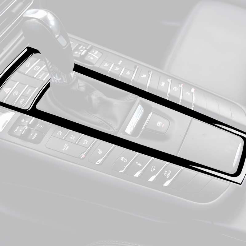 For Porsche Macan 2014-2021 Car Gear Panel Decorative Sticker, Left and Right Drive Universal (Black