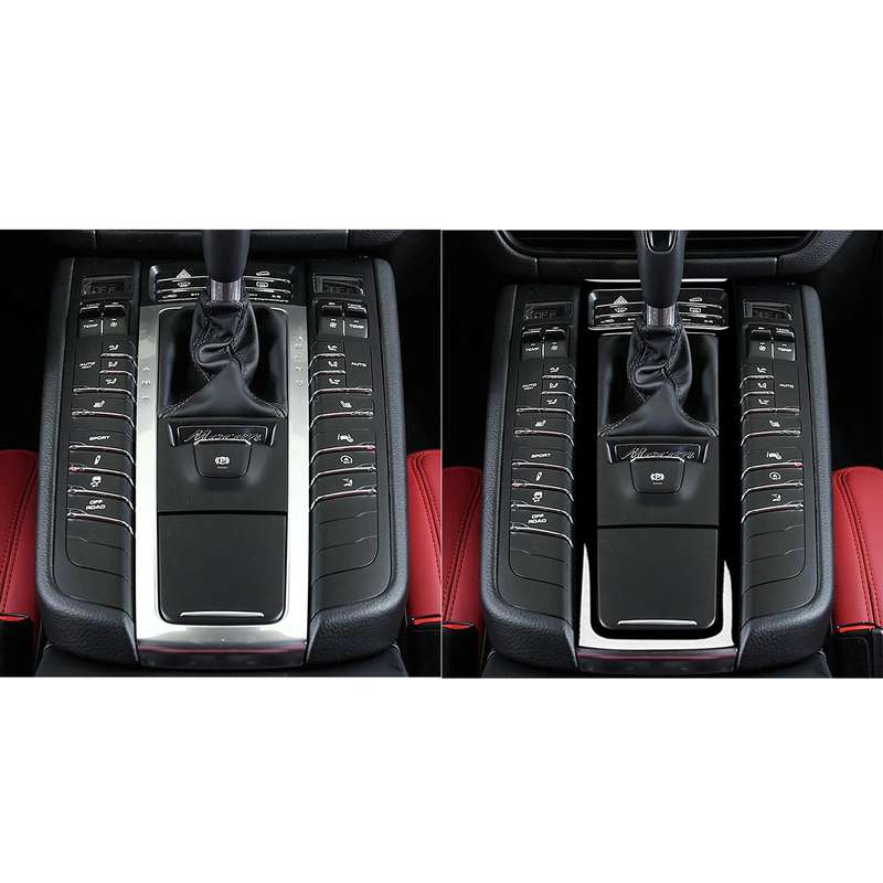 For Porsche Macan 2014-2021 Car Gear Panel Decorative Sticker, Left and Right Drive Universal (Black