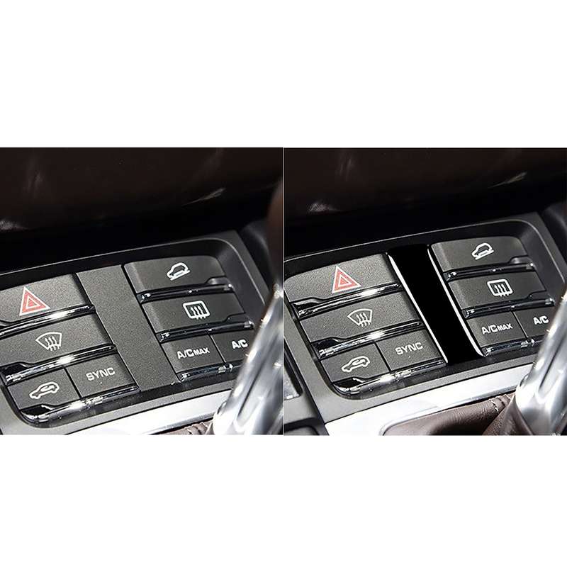 For Porsche Macan 2014-2021 Car Gear Button Decorative Sticker, Left and Right Drive Universal (Blac