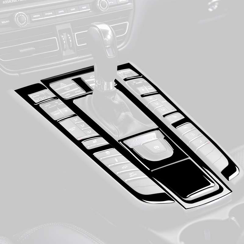 For Porsche Macan 2014-2021 Car Gear Panel Decorative Sticker 5pcs / Set, Left and Right Drive Unive