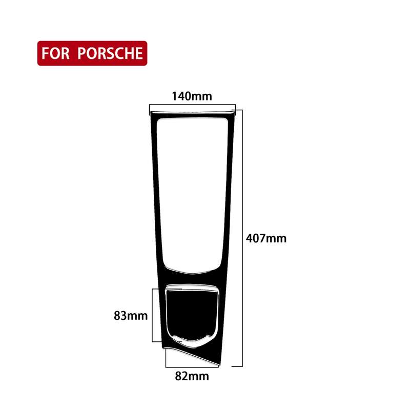 Car Right Drive Central Multimedia Panel Decorative Sticker For Porsche Panamera 2010-2016 (Black)