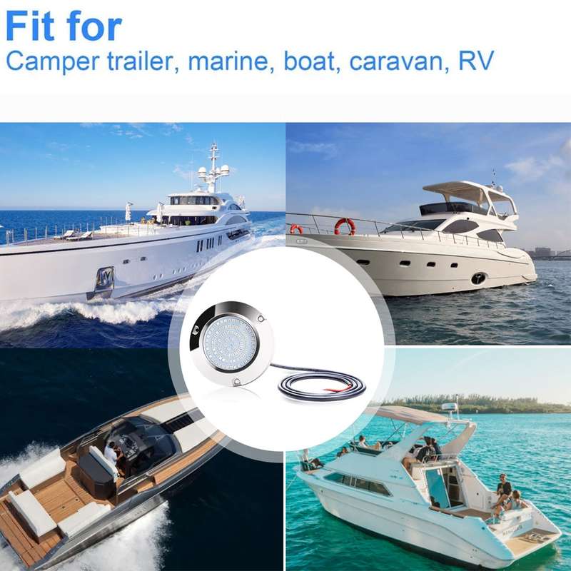 Ship / Yacht 10-30V 90LEDs Waterproof Stainless Steel Underwater Light (Blue Light)