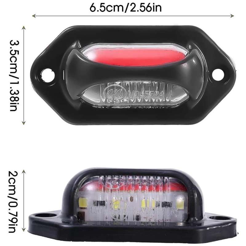 2pcs Car / Truck 12-24V 8LEDs Dual Color Side Marker Indicator Lights Bulb Lamp