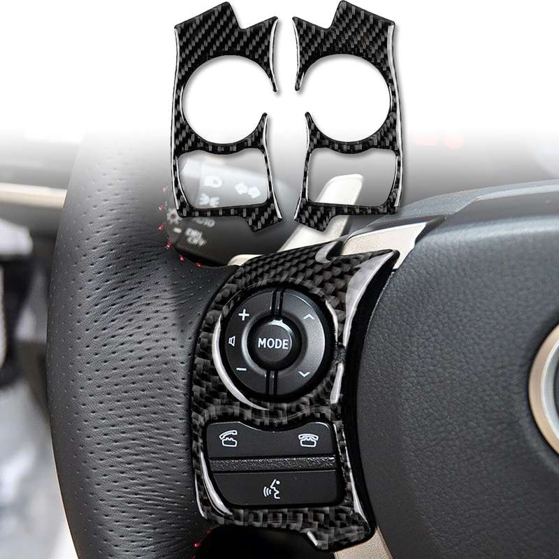 Car Carbon Fiber Steering Wheel Button Decorative Sticker for Lexus IS250 NX200 200t 300h 2013-2020,