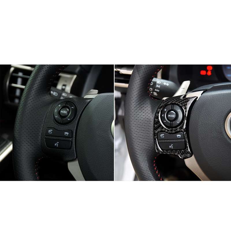 Car Carbon Fiber Steering Wheel Button Decorative Sticker for Lexus IS250 NX200 200t 300h 2013-2020,