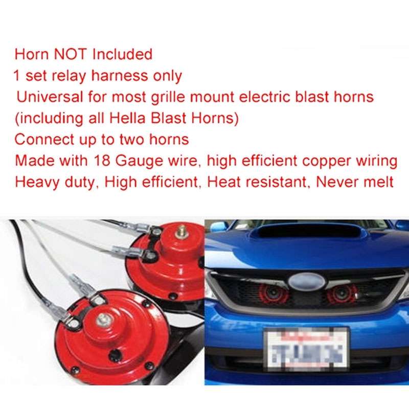 24V Horn Wiring Harness Relay Kit for Car Truck Grille Mount Blast Tone Horns