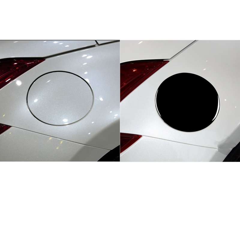 For Nissan 370Z Z34 2009- Car Fuel Tank Cap Decorative Sticker, Left and Right Drive Universal (Blac