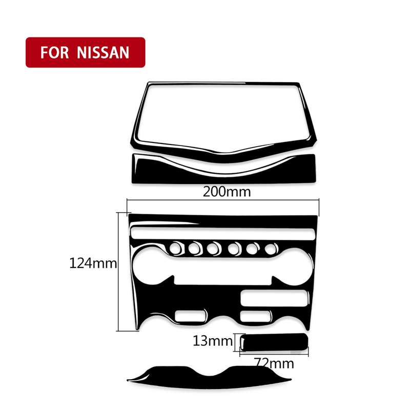 For Nissan 370Z Z34 2009- 5 in 1 Car AC Adjustment Panel Decorative Sticker, Left and Right Drive Un