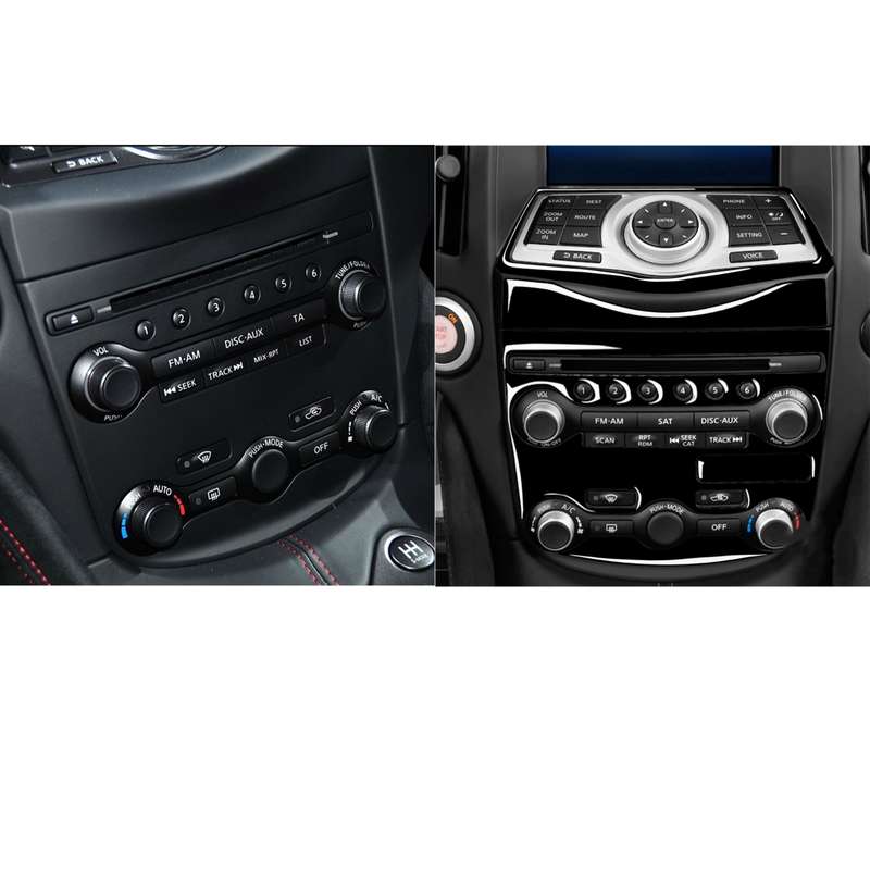 For Nissan 370Z Z34 2009- 5 in 1 Car AC Adjustment Panel Decorative Sticker, Left and Right Drive Un