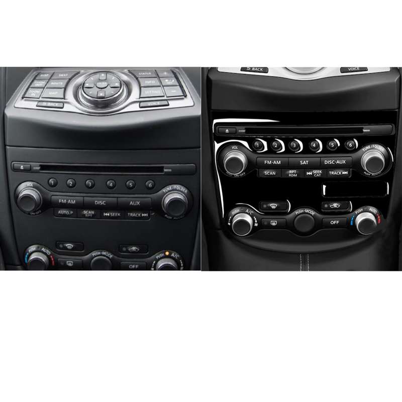 For Nissan 370Z Z34 2009- 2 in 1 Car AC Adjustment Panel Decorative Sticker, Left and Right Drive Un