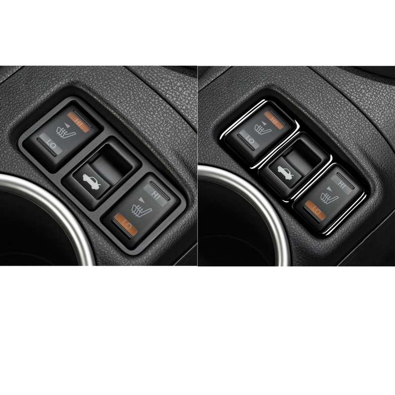For Nissan 370Z Z34 2009- Car Central Control Heating Button Frame Decorative Sticker, Left and Righ