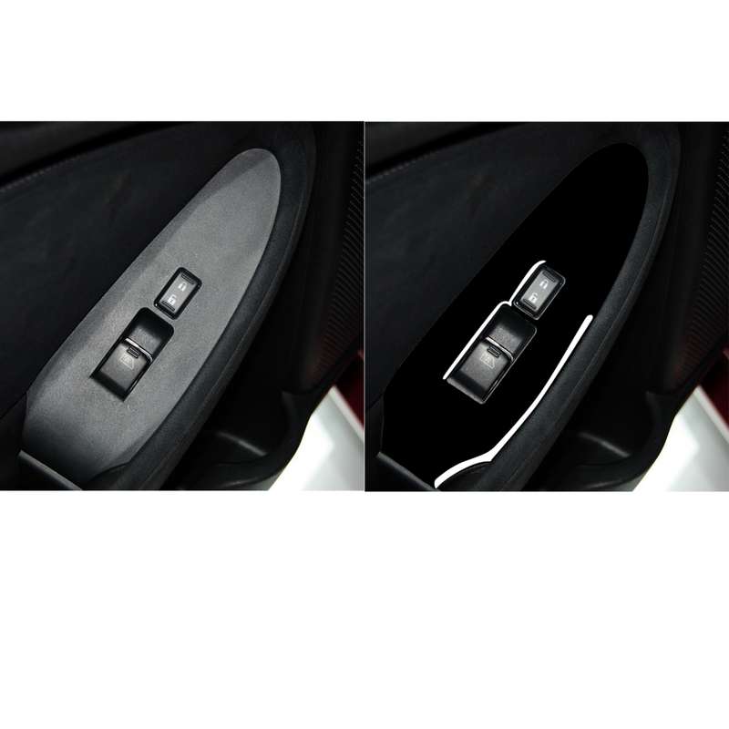 For Nissan 370Z Z34 2009- 2 in 1 Car Window Lift Panel Decorative Sticker, Right Drive (Black)