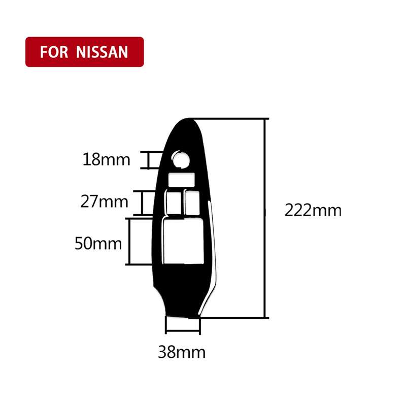 For Nissan 370Z Z34 2009- Car Driver Side Door Lift Panel with Hole Decorative Sticker, Right Drive