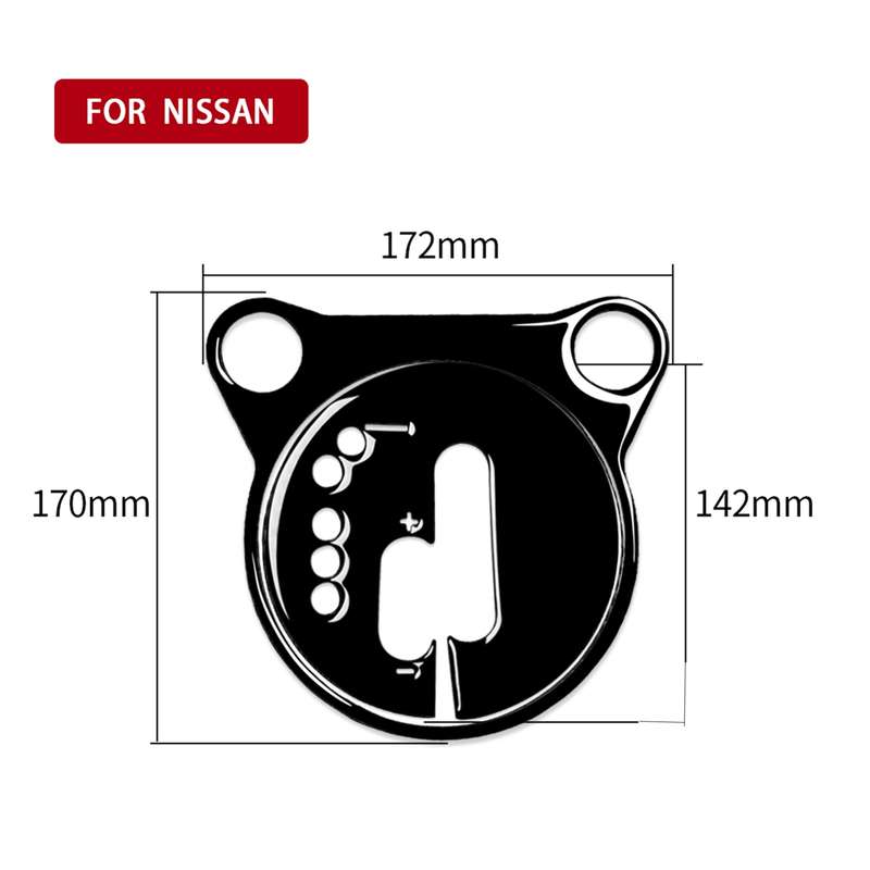 For Nissan 370Z Z34 2009- 2 in 1 Car Automatic Gear Shift Panel Decorative Sticker, Left Drive (Blac