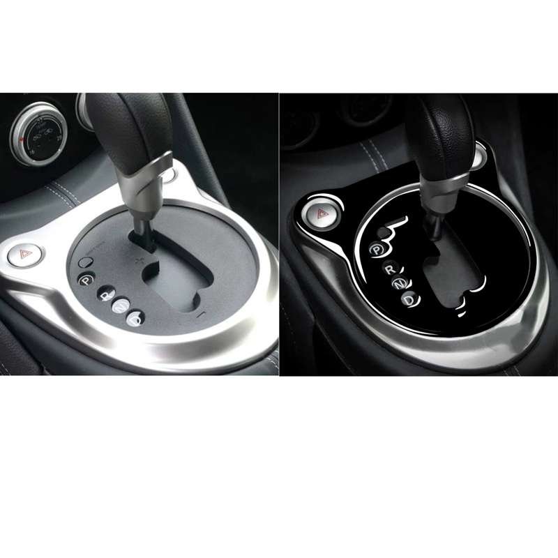 For Nissan 370Z Z34 2009- 2 in 1 Car Automatic Gear Shift Panel Decorative Sticker, Left Drive (Blac