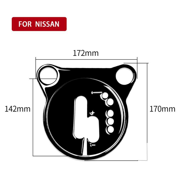 For Nissan 370Z Z34 2009- 2 in 1 Car Automatic Gear Shift Panel Decorative Sticker, Right Drive (Bla