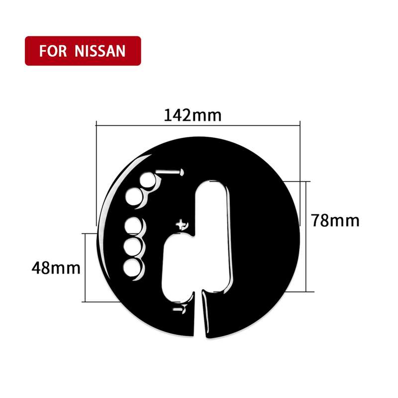 For Nissan 370Z Z34 2009- Car Automatic Transmission Panel Decorative Sticker, Left Drive (Black)