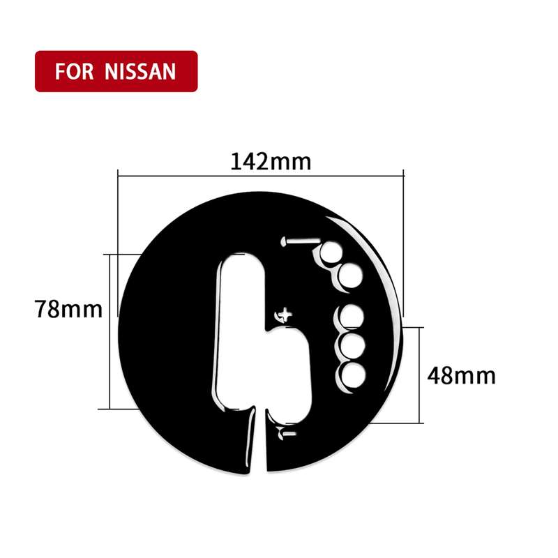 For Nissan 370Z Z34 2009- Car Automatic Transmission Panel Decorative Sticker, Right Drive (Black)
