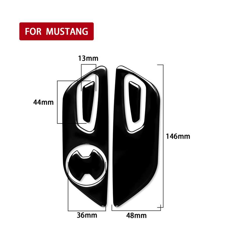For Ford Mustang 2015-2020 Car Seat Adjustment Button Decorative Sticker, Left Drive (Black)