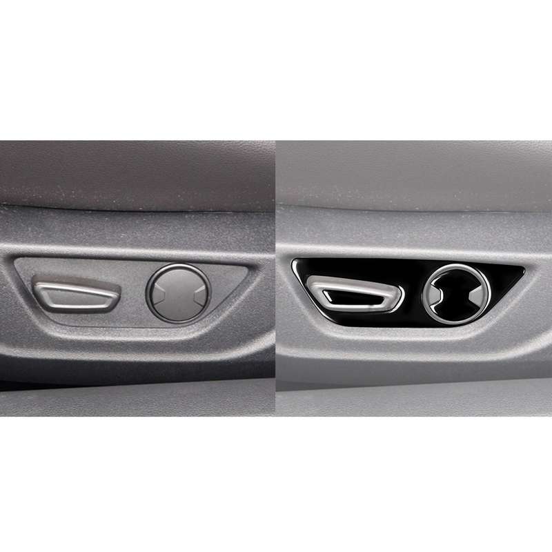 For Ford Mustang 2015-2020 Car Seat Adjustment Button Decorative Sticker, Left Drive (Black)